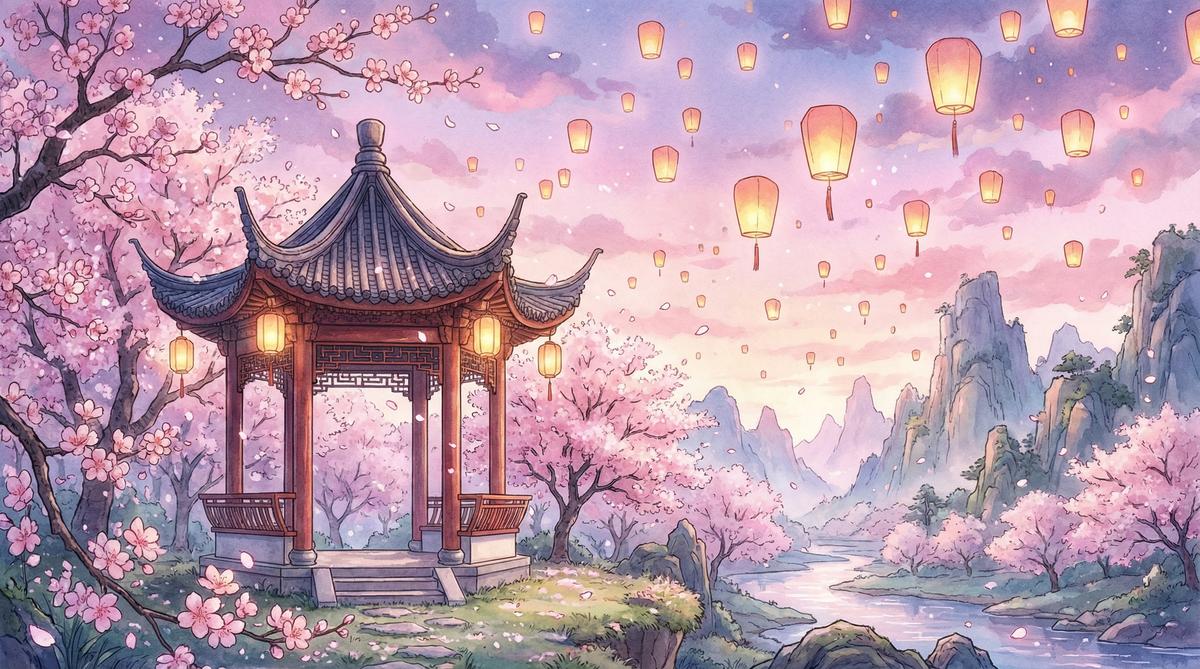 小马拉大车动漫-古风花园国风水墨动漫演示